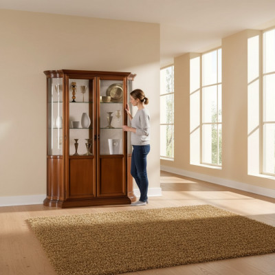 Luxus Vitrine Wunnzëmmer Miwwel Schaf Glas Vitrinen Designer Anrichte