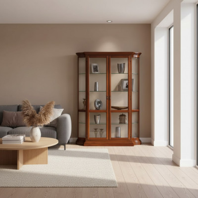 Vitrinn Glas Schaf Vitrin Wunnzëmmer Holz Anrichte Luxus Miwwelen Nei