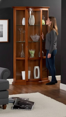 Schief Tresor aus Holz Glas Vitrine Schaf Vitrine Wunnzëmmer Miwwelen Anrichte