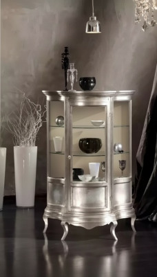 Design Miwwel Holz Klassesch Vitrinnschaf Regal Italienesch Miwwelen