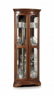 Klassesch Miwwelen Holz Braun Eckvittrinn Vitrinneschaf Italienesch Miwwelen