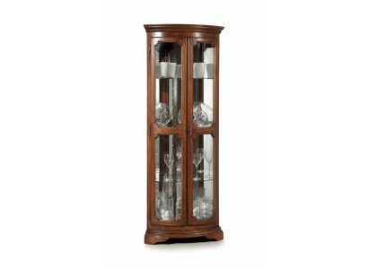 Klassesch Miwwelen Holz Braun Eckvittrinn Vitrinneschaf Italienesch Miwwelen