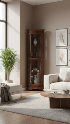 Eckvitrine Wunnzëmmer Miwwelen Anrichte Holz Vitrinen Schaf Braun Nei