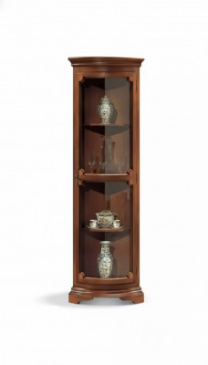 Eckvitrine Wunnzëmmer Miwwelen Anrichte Holz Vitrinen Schaf Braun Nei