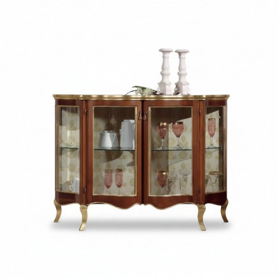 Holz Vitrinen Glas Schaf Echt Holz Vitrine Wunnzëmmer Miwwelen Kommoud