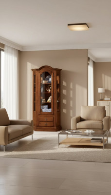 Schief Vitrinnen Miwwel Holz Luxus Glas Schaf Holz Regal Wunnzëmmer