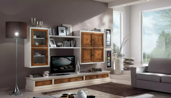 Italienesch Holzmiwwel Designer Anrichte Wunnwand Wunnzëmmer Schiefwand