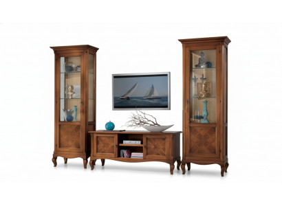 Wunnzëmmer TV-Ständer 2x Vitrin 3tlg. Neit Wunnzëmmermiwwele Set Designer