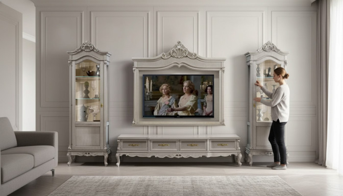 RTV Grupp Lowboard TV Ständer Gro Wohnzimmer Set 4-Stéck Wunnwand Nei