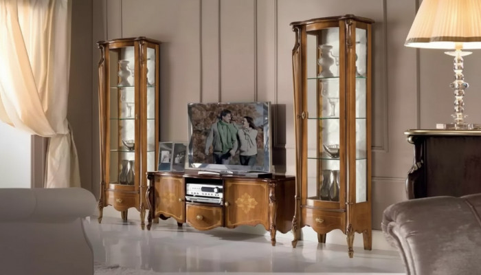 Wunnengswand Wunnzëmmer Set Vitrinn Schaf Regal Set 2x Vitrinn Wand Nei