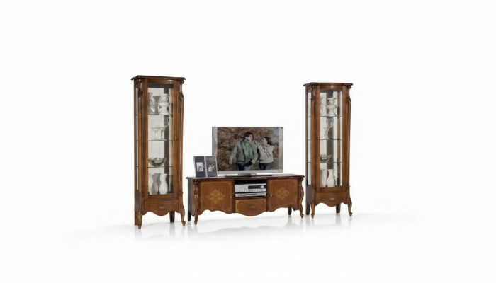 Wunnengswand Wunnzëmmer Set Vitrinn Schaf Regal Set 2x Vitrinn Wand Nei