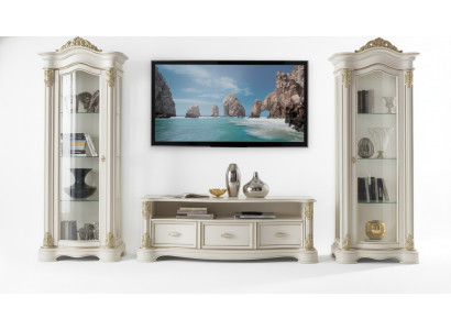 Wunnzëmmer RTV Vitrine Sideboard Kommode Schaf Grupp XXL Set 3 Stéck.