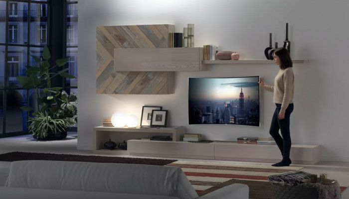 Wunnwand TV-Stänner Wandregaler Wunnzëmmer Luxus Lowboard Gro Neu