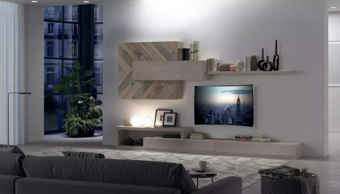 Wunnwand TV-Stänner Wandregaler Wunnzëmmer Luxus Lowboard Gro Neu