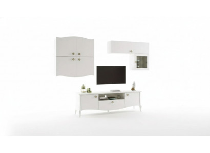 Luxus TV-Stänner Wunnzëmmer RTV Lowboard Sideboard Wunnwand Wäiss Nei