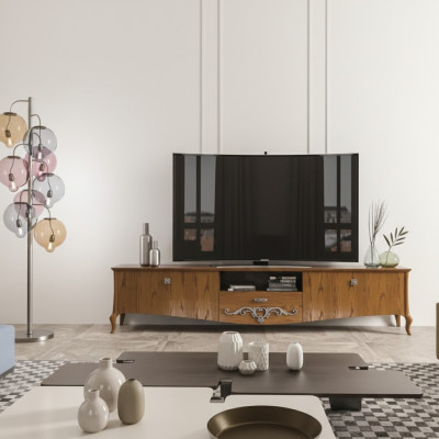 TV-Ständer rtv Wunnzëmmer Design Regal Braun Holz Lowboard Italien Nei