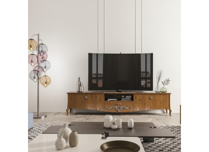 TV-Ständer rtv Wunnzëmmer Design Regal Braun Holz Lowboard Italien Nei