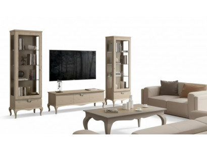 Wunnzëmmer rtv Vitrin Wunnwand Schief Design Art déco Vitrinen Set