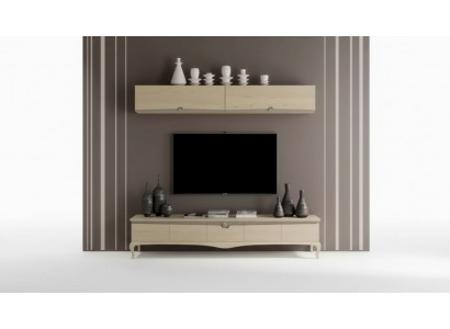 TV Rescht Wandregal Holzdësch Wandregal Beige Klassesch Design Neit