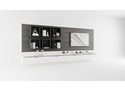 Design Wandhaff Regal Wunnzëmmer TV-Stänner Holz Wand Regaler Italien