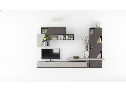 Wunnzëmmer Mauerregaler Wunnzëmmer Schief Design TV Modern Luxus Nei
