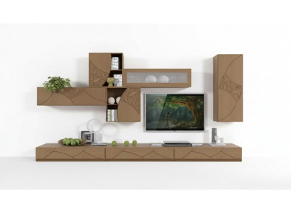 Living Zëmmer Sideboard Wunnmaueren Braun Schief Regal Schaf Design Nei