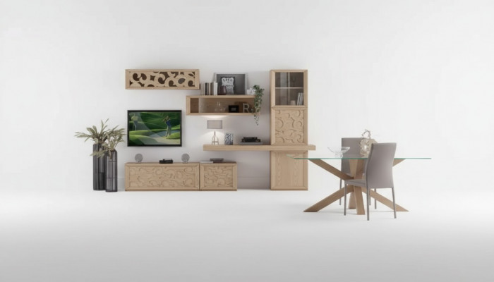 Wunnwand Holz Stil Klassesch Italienesch Wunnzëmmer Miwwelen Schief
