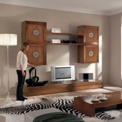 Wunnzëmmermiwwel Set Designer Wunnzëmmer Braun Sideboard Wunnwand Nei