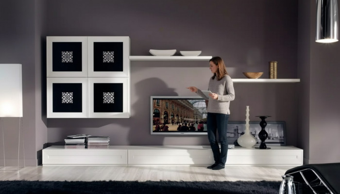 Moderne Wunnwand Set Sideboard Wunnzëmmer Schief Moosequipment