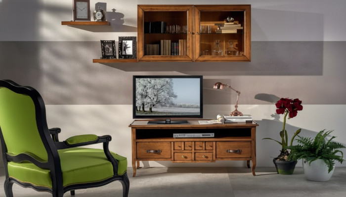 Grupp Wunnwand RTV Lowboard TV Stänner Modern Braun Wunnzëmmer Set