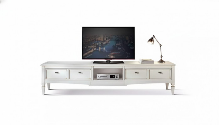 Wunnzëmmer Stänner Miwwelen RTV Fernseh Sideboard Stil Wäiss Luxus Holz