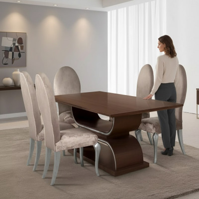 Iessgrupp Luxus Iessdësch 4x Still Iessgruppe Dësch Komplett Set 5tlg