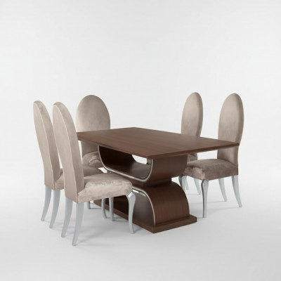 Iessgrupp Luxus Iessdësch 4x Still Iessgruppe Dësch Komplett Set 5tlg