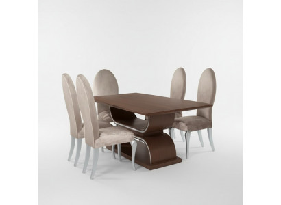 Iessgrupp Luxus Iessdësch 4x Still Iessgruppe Dësch Komplett Set 5tlg