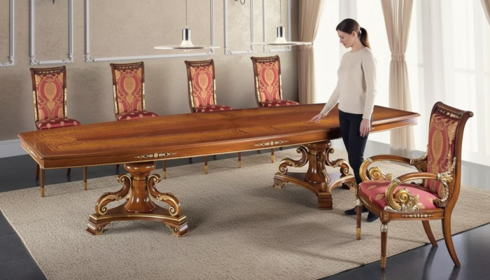 Design Luxus Dëscher Iesszëmmer Italienesch Miwwelen Dësch Braun Iessdëscher Nei