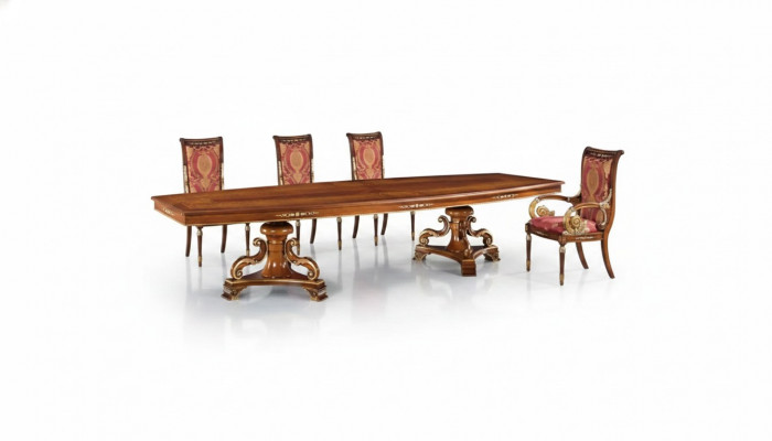 Design Luxus Dëscher Iesszëmmer Italienesch Miwwelen Dësch Braun Iessdëscher Nei
