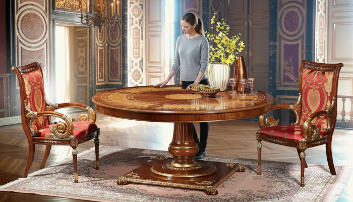 Italienesch Designer Miwwelen Dësch Iesszëmmer Iessdëscher Ronn Brun Dëscher Nei