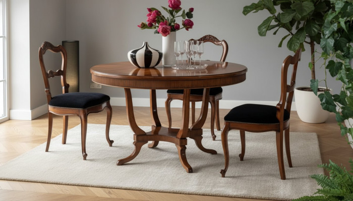 Design Rond Dësch Iess Zëmmer Ronn Braun Dëscher Holz Iessdësch Iesszëmmer Nei