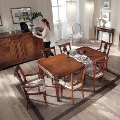 Klasseschen Design Iessdësch Dësch Holz Iesszëmmer Garnitur Brong Dëscher Nei