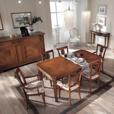 Klasseschen Design Iessdësch Dësch Holz Iesszëmmer Garnitur Brong Dëscher Nei