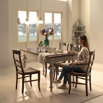Luxus Klassesch Iessdësch Holz Rechteckeg Braun Dësch Iesszëmmer Iessdëscher Nei