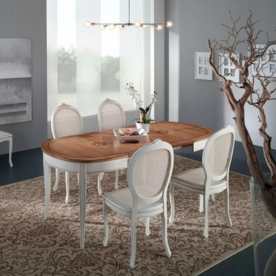 Italienesch Miwwel Designer Holz Dësch Sëtz Polster Iess Zëmmer 4x Still