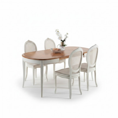 Italienesch Miwwel Designer Holz Dësch Sëtz Polster Iess Zëmmer 4x Still