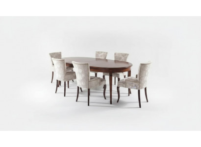 Design-Iesszëmmer-Set 5-Deeler: Miwwelen-Stolgroupe-Dësch 4x Stull-Garnitur