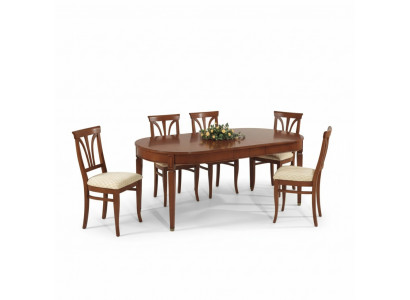Iesszëmmer Set Iess Grupp Holz Dësch 7tlg Komplett Set Iessdësch 6x Stullën