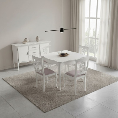 Luxus Iessdësch Holz Véiereckeg Iesszëmmer Dësch Wäiss Miwwel Dëscher Nei