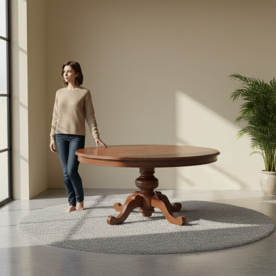 Iessdësch Braun Ronn Klassesch Iessenzëmmer Luxus Holz Dëscher Design Nei