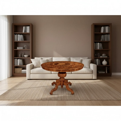 Iessen Dësch Iesszëmmer Braun Ronn Klassesch Dësch Design Holz Luxus Miwwelen