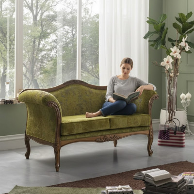 Canapé 2 Plazen Textil Holz gepolstert Canapéen Design Luxuriéis Neit Canapé