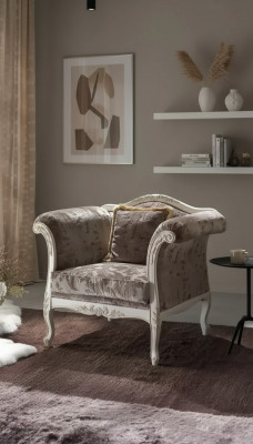 Fotell 1-Sëtz Polstersofa Design Luxus Textil Kanapé Grau Sofa Nei